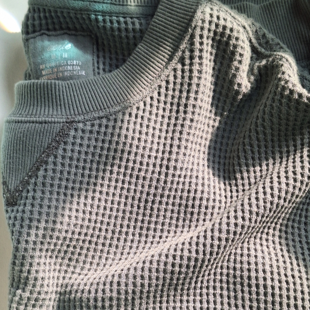 Women's Teal Green Waffle Knit Sweater